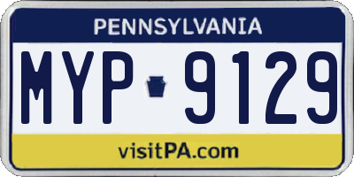 PA license plate MYP9129