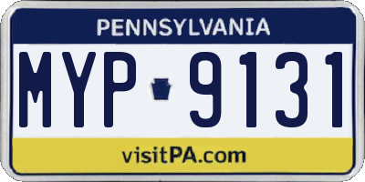 PA license plate MYP9131