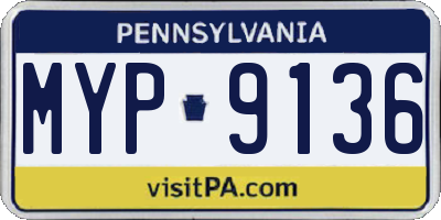 PA license plate MYP9136