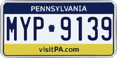 PA license plate MYP9139