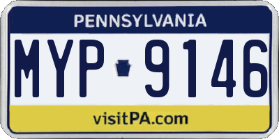 PA license plate MYP9146