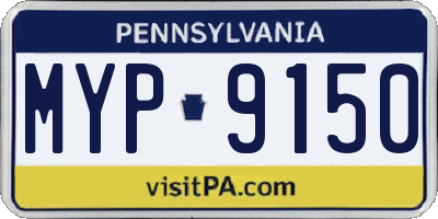 PA license plate MYP9150