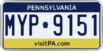 PA license plate MYP9151
