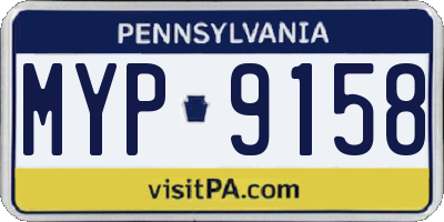 PA license plate MYP9158