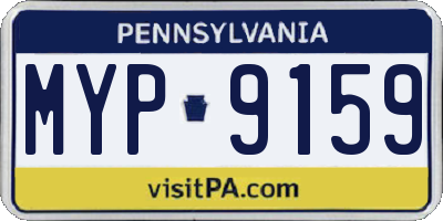 PA license plate MYP9159