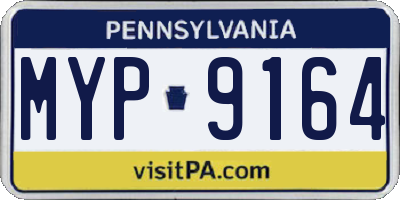 PA license plate MYP9164