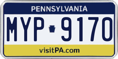 PA license plate MYP9170