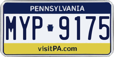 PA license plate MYP9175