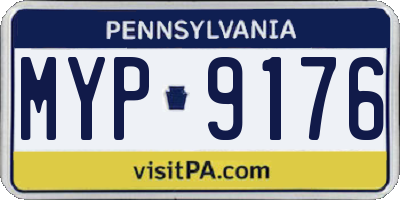PA license plate MYP9176