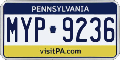 PA license plate MYP9236