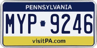 PA license plate MYP9246