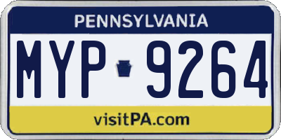 PA license plate MYP9264