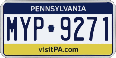 PA license plate MYP9271