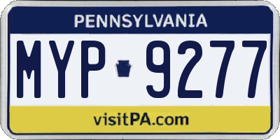 PA license plate MYP9277