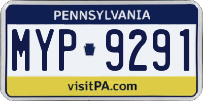 PA license plate MYP9291