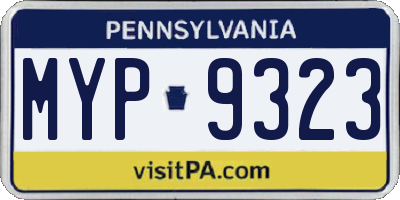 PA license plate MYP9323