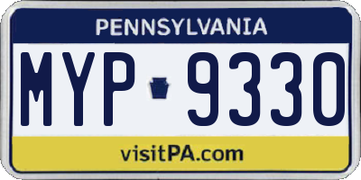 PA license plate MYP9330