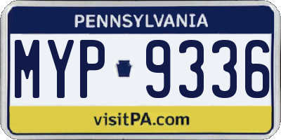 PA license plate MYP9336