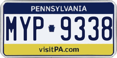 PA license plate MYP9338
