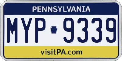 PA license plate MYP9339