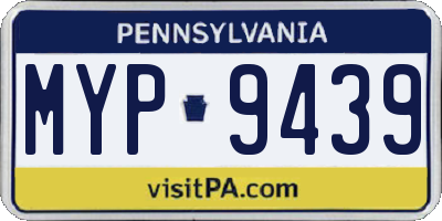 PA license plate MYP9439