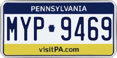 PA license plate MYP9469