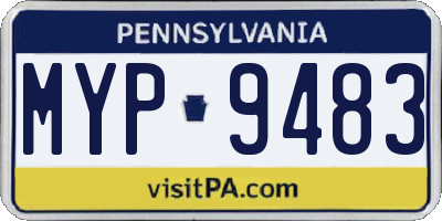 PA license plate MYP9483