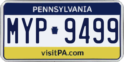 PA license plate MYP9499
