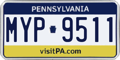 PA license plate MYP9511