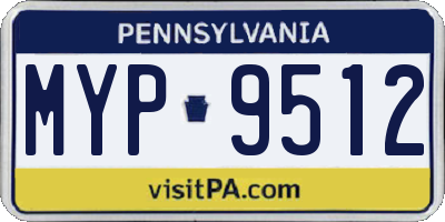 PA license plate MYP9512