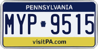 PA license plate MYP9515