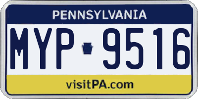 PA license plate MYP9516