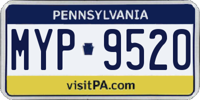 PA license plate MYP9520