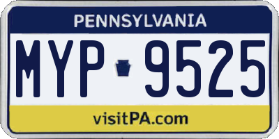 PA license plate MYP9525