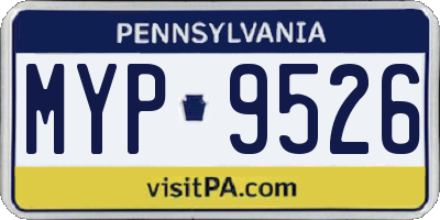PA license plate MYP9526