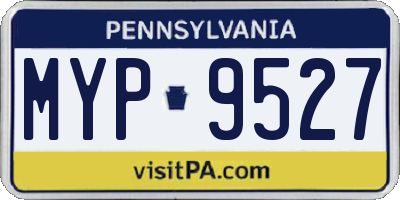 PA license plate MYP9527