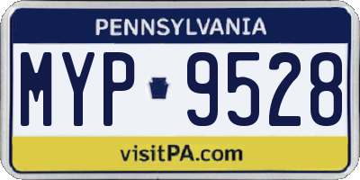 PA license plate MYP9528