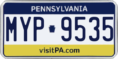 PA license plate MYP9535