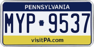 PA license plate MYP9537