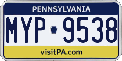 PA license plate MYP9538