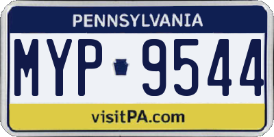 PA license plate MYP9544
