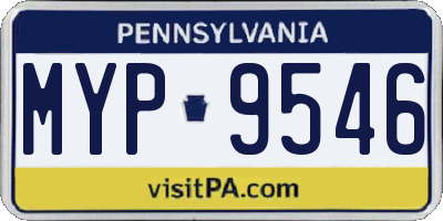 PA license plate MYP9546
