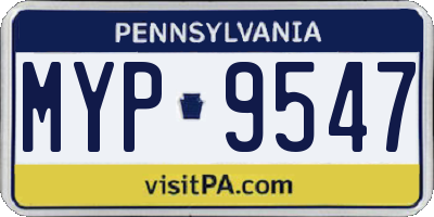 PA license plate MYP9547