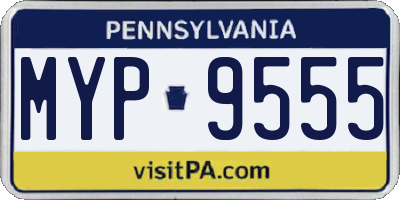 PA license plate MYP9555