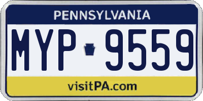 PA license plate MYP9559