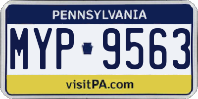 PA license plate MYP9563