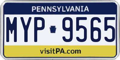 PA license plate MYP9565