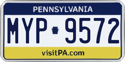 PA license plate MYP9572