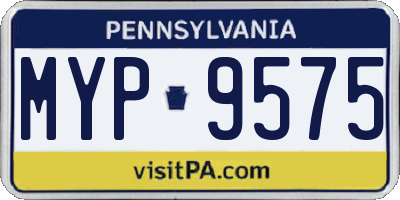 PA license plate MYP9575