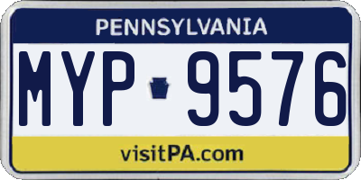 PA license plate MYP9576